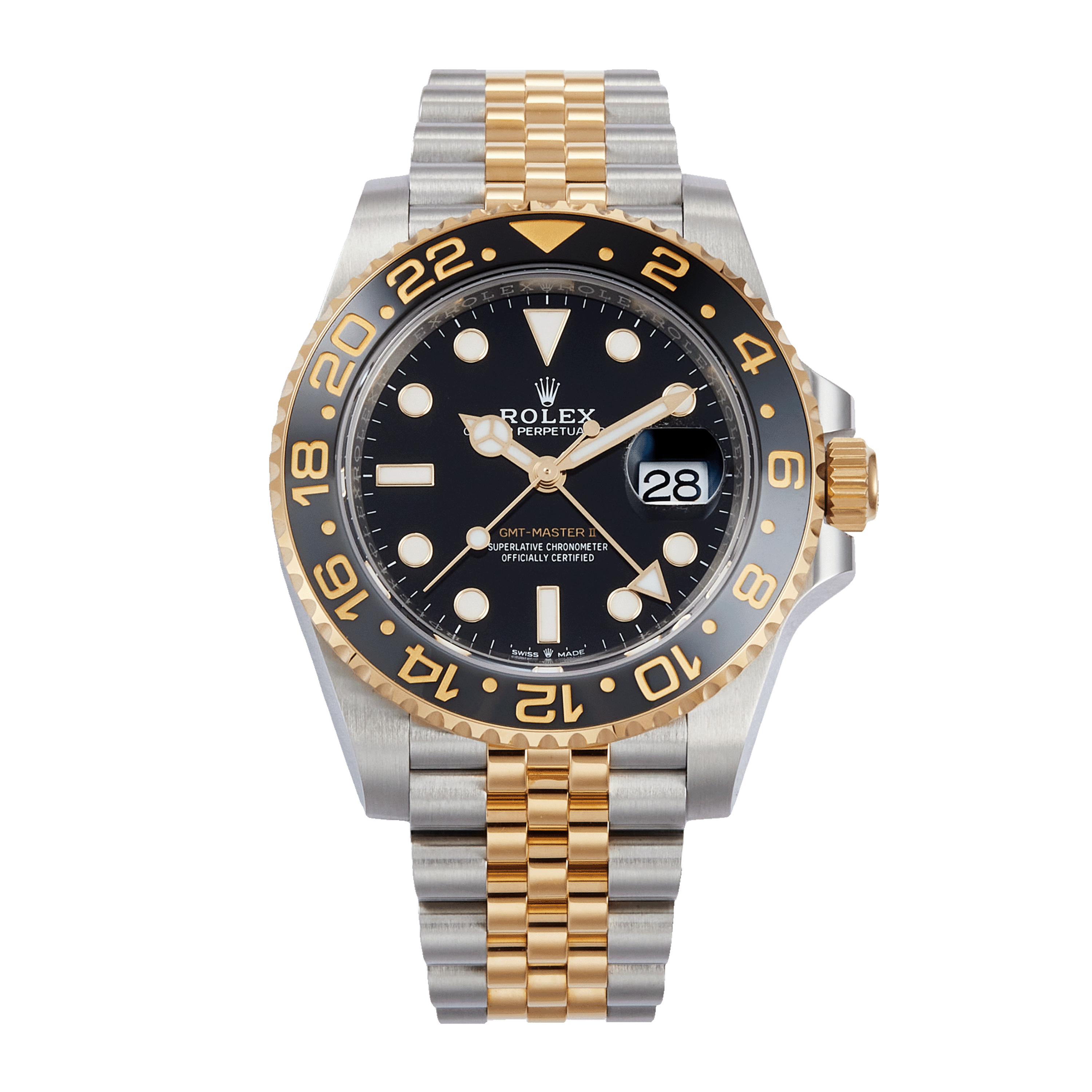 GMT-Master II Yellow Gold & Steel Jubilee Black Dial 40mm